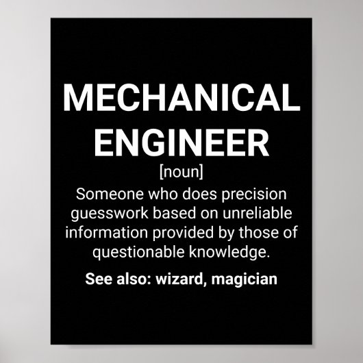 Definition für Maschinenbauingenieure Poster (Vorne)