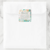 Definition grün rosa abstrakter Hintergrund Quadratischer Aufkleber (Tasche)