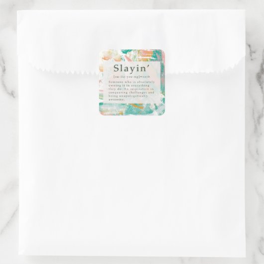 Definition grün rosa abstrakter Hintergrund Quadratischer Aufkleber (Tasche)