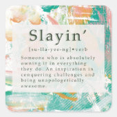 Definition grün rosa abstrakter Hintergrund Quadratischer Aufkleber (Vorderseite)