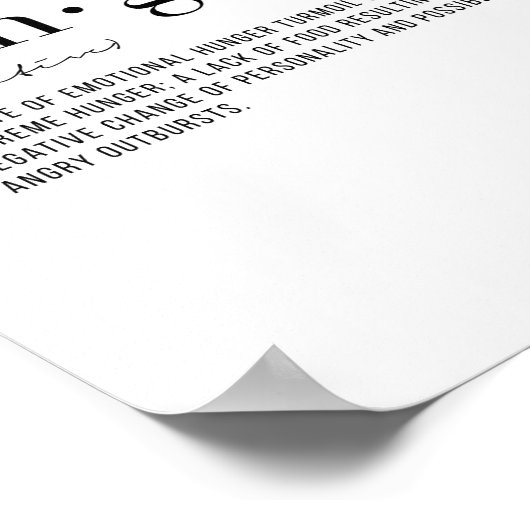 Definition Hangry Poster (Ecke)