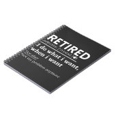 Definition im Ruhestand, komischer Ruhestand, im R Notizblock (Linke Seite)