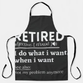 Definition im Ruhestand, komischer Ruhestand, im R Schürze (Vorderseite)