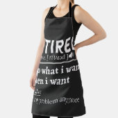 Definition im Ruhestand, komischer Ruhestand, im R Schürze (InSitu)