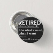 Definition im Ruhestand, komischer Ruhestand, Rent Button (Vorne & Hinten)