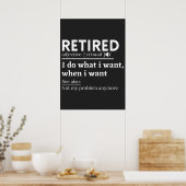 Definition im Ruhestand, komischer Ruhestand, Rent Poster (Küche)