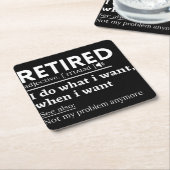 Definition im Ruhestand, komischer Ruhestand, Rent Rechteckiger Pappuntersetzer (angewinkelt)