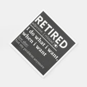 Definition im Ruhestand, komischer Ruhestand, Rent Serviette (Ecke)