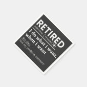 Definition im Ruhestand, komischer Ruhestand, Rent Serviette (Ecke)