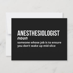 Definition-Karte für Witty Anästhesiologe Postkarte