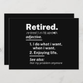 Definition lustiger Ruhestand Ankündigung (Vorne/Hinten)