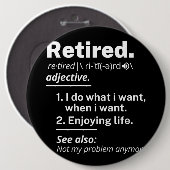 Definition lustiger Ruhestand Button (Vorne & Hinten)