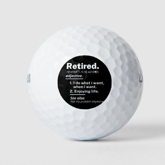 Definition lustiger Ruhestand Golfball (Vorderseite)