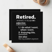 Definition lustiger Ruhestand Mitteilungskarte (Vorderseite/Rückseite Beispiel)