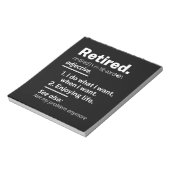 Definition lustiger Ruhestand Notizblock (Rotiert)