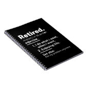 Definition lustiger Ruhestand Notizblock (Rechte Seite)