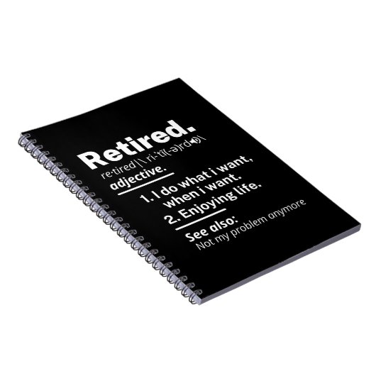 Definition lustiger Ruhestand Notizblock (Rechte Seite)