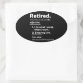 Definition lustiger Ruhestand Ovaler Aufkleber (Tasche)