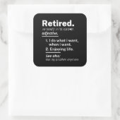 Definition lustiger Ruhestand Quadratischer Aufkleber (Tasche)