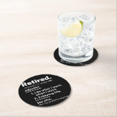 Definition lustiger Ruhestand Runder Pappuntersetzer (Vor Ort)