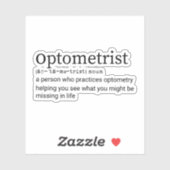 Definition, Optometrie, Optometrie, Optometriker Aufkleber (Blatt)