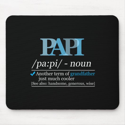 Definition Papi Lustiger Opa Vater Vatertag Weihna Mousepad (Vorne)