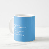 Definition Personalisierter Name in hellblau Kaffeetasse (Vorderseite Links)
