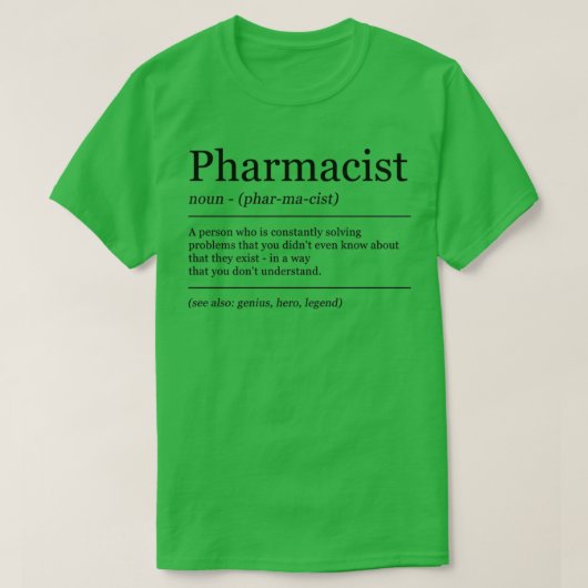 Definition Pharmakist Pharmacy Graduation T-Shirt (Design vorne)