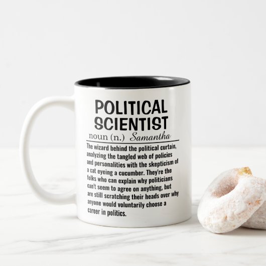 Definition politischer Wissenschaftler Zweifarbige Tasse (Mit Donut)
