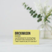 Definition-Spaß für Brick Builder Visitenkarte (Stehend Vorderseite)