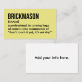Definition-Spaß für Brick Builder Visitenkarte (Vorne/Hinten)