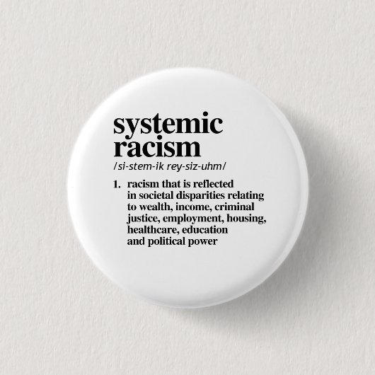 Definition systemischen Rassismus Button (Vorderseite)