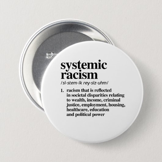Definition systemischen Rassismus Button (Vorne & Hinten)