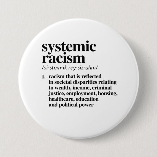 Definition systemischen Rassismus Button (Vorderseite)