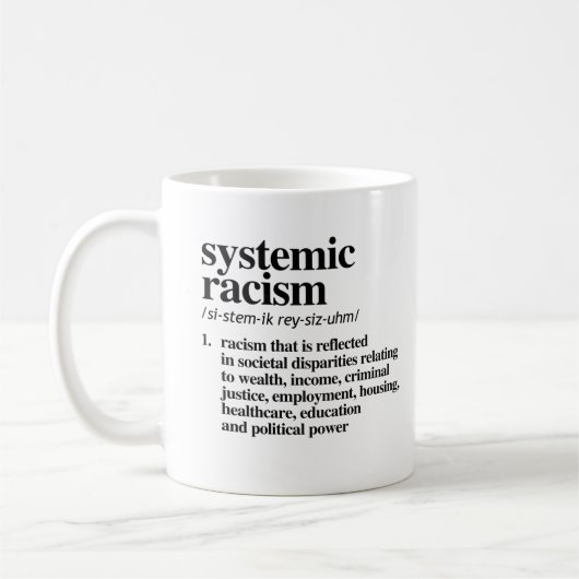 Definition systemischen Rassismus Kaffeetasse (Links)