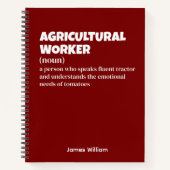 Definition unglaublich witzig Landarbeiter Notizblock (Vorderseite)