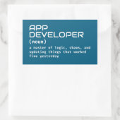 Definition von App Developer Geek Rechteckiger Aufkleber (Tasche)