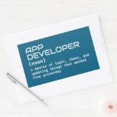 Definition von App Developer Geek Rechteckiger Aufkleber (Umschlag)