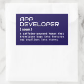 Definition von App Developer-Spaß Rechteckiger Aufkleber (Tasche)