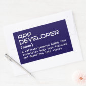 Definition von App Developer-Spaß Rechteckiger Aufkleber (Umschlag)
