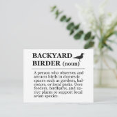 Definition von Backyard Birder - Garten-Vogelbeoba Postkarte (Stehend Vorderseite)