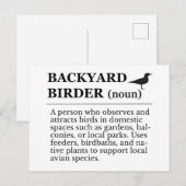 Definition von Backyard Birder - Garten-Vogelbeoba Postkarte (Vorne/Hinten)