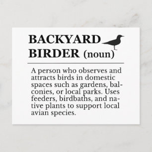 Definition von Backyard Birder - Garten-Vogelbeoba Postkarte