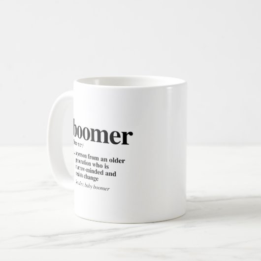 Definition von Boomer Kaffeetasse (Vorderseite Links)