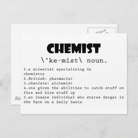 Definition von Chemist Postkarte (Vorne/Hinten)