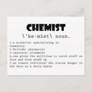 Definition von Chemist Postkarte