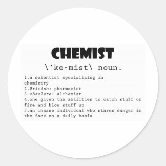 Definition von Chemist Runder Aufkleber