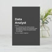 Definition von Datenanalyse Einladung (Stehend Vorderseite)