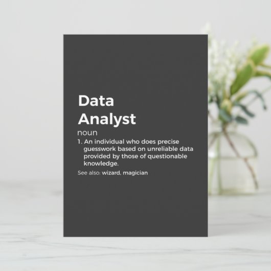 Definition von Datenanalyse Einladung (Stehend Vorderseite)