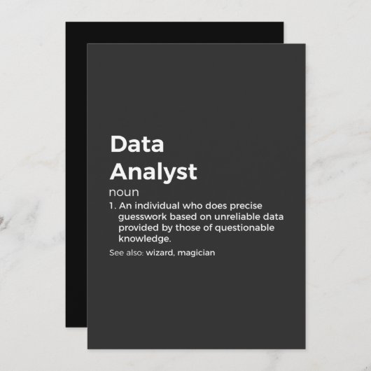 Definition von Datenanalyse Einladung (Vorne/Hinten)